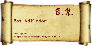 Bot Nándor névjegykártya